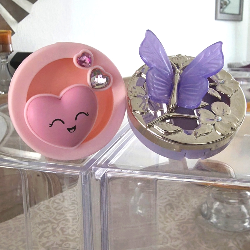 Car Scent Holders • Bath & Body Works • Sparkly Pink Hearts + Purple Butterfly